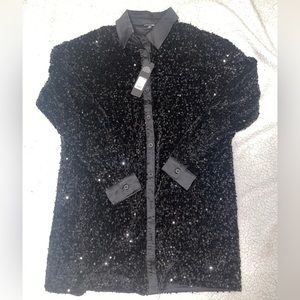 Black sparkle over sized t-shirt dress